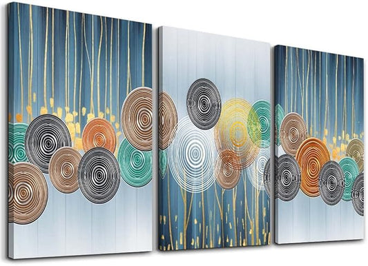 Abstract Canvas Boho Wall Art/Decor For Living Room Bedroom Bathroom Office Fashion Minimalist Wall Paintings/Pictures Artwork Home Decoration 3 Pieces