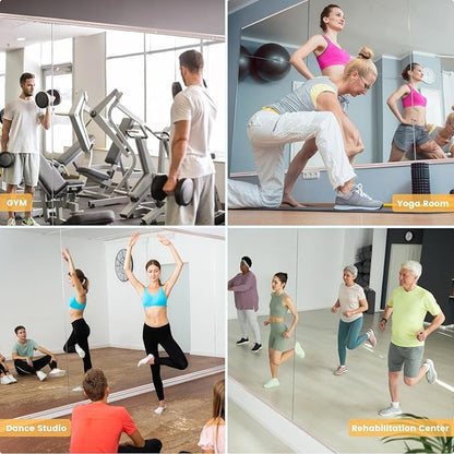Amorho 79''x32''(Each)-2PCS Gym Mirror, Tempered Glass, Frameless Full Body Mirror for Home, Yoga Studios, Dance Rooms, Garage Gyms.