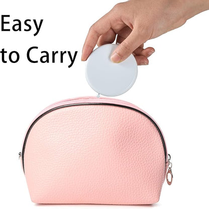 Compact Mirror for Purse, Metal Round Shell, Double-Sided 1X/12X Magnifying, Portable Travel Small Makeup Mirror, Mini Pocket Mirror, White, 12 Packs
