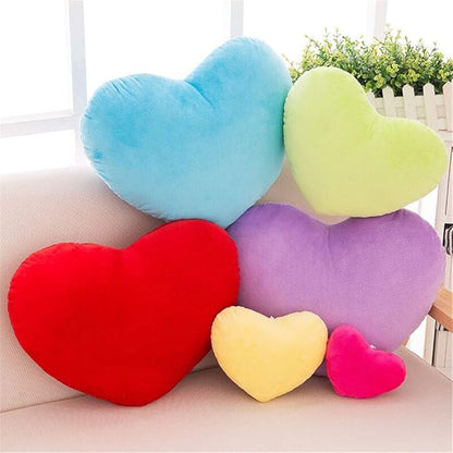 S_SSOY Plush Pillow Heart Shape Cushion Fluffy Throw Pillows Decorative Back Cushions for Friends Valentine's Day (Light Blue)