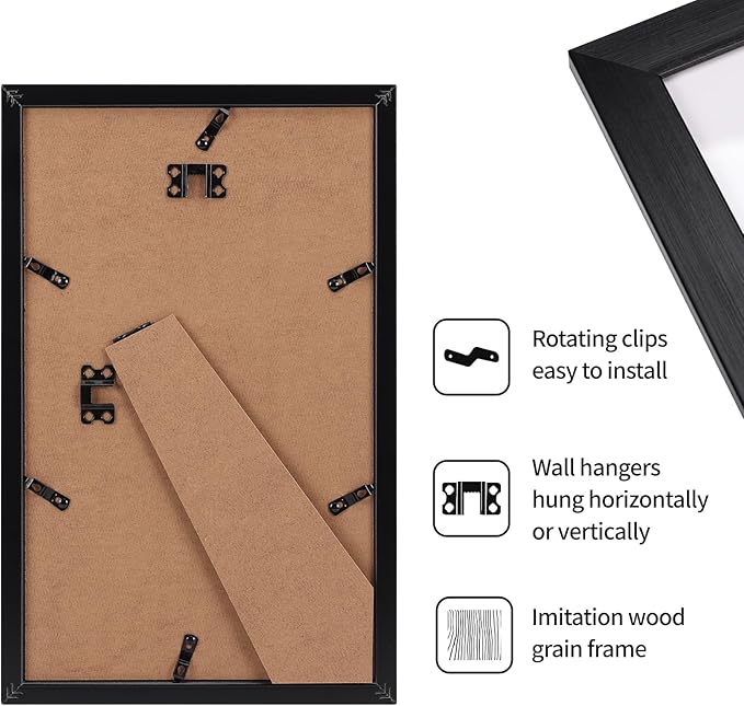 Giftgarden 8.5x14 Picture Frame Black, Multi 8.5 x 14 Photo Frames Bulk for Wall or Tabletop Display, 12 Pack