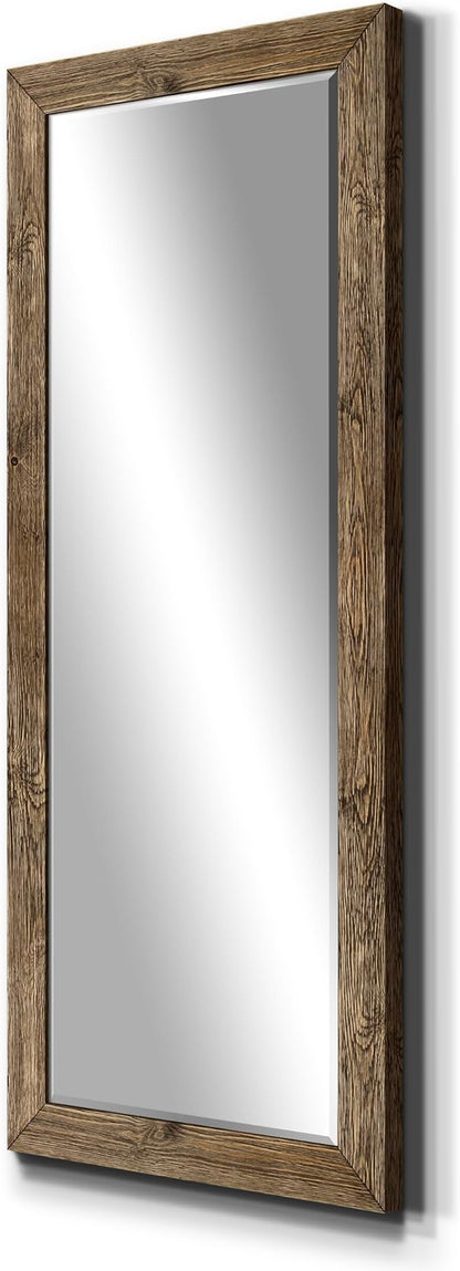 Barnwood Wood Full Length Mirror - Distressed Tonal Walnut (AR2-L05S)