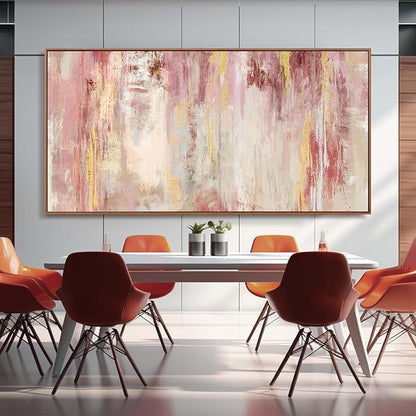 Extra Large Canvas Art Framed Wall Art for Living Room Decor Pink Pictures for Wall Abstract Modern Artwork 36”x70”