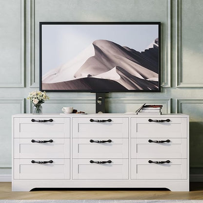GarveeHome 9 Drawer Dresser TV Stand with Mount for 32-85 in TVs, Modern Entertainment Center with Drawers, Media Console Table for Bedroom Living Room