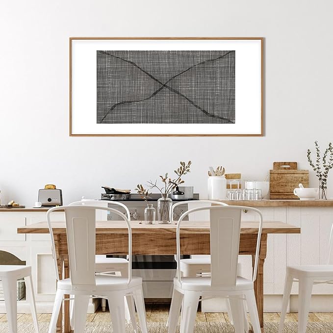 Abstract Line Framed Canvas Wall Art Set,Minimalist Black and White Wall Decor,Neutral Geometric Print,Modern Mid Century Boho Artwork for Living Room,Bedroom-20 x40