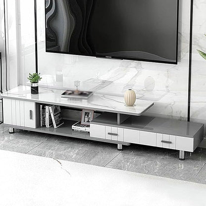Extendable TV Stand Modern Entertainment Center with Drawers Rectangle TV Console Table for Living Room Bedroom~/