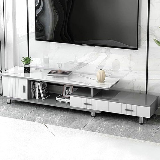 Extendable TV Stand Modern Entertainment Center with Drawers Rectangle TV Console Table for Living Room Bedroom~/