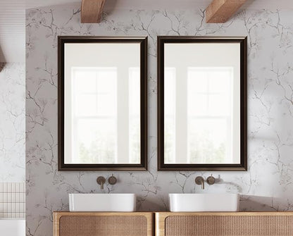 Kate and Laurel Galiano Traditional Framed Rectangle Bathroom Vanity Mirror, 29 x 41, Bronze, Classic Large Rectangular Bathroom Mirror for Over Sink or for Use as Entryway or Living Room Decor