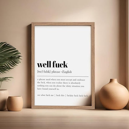 Poster Master Definition Print - Typography Poster - Dictionary Art - Minimal Gift for Men & Women - Funny Wall Decor for Dorm, Bedroom or Living Room - 16x20 Beige Framed