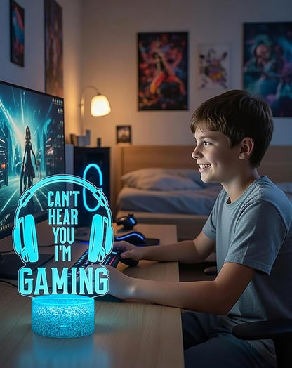 Gaming Night Light, LED Gaming Room Decor Lamp with 16 Color RGB Changing, Remote Control Dimmable Gamer Light for Bedroom Desk Setup, Cool Gamer Gifts for Teens Boys