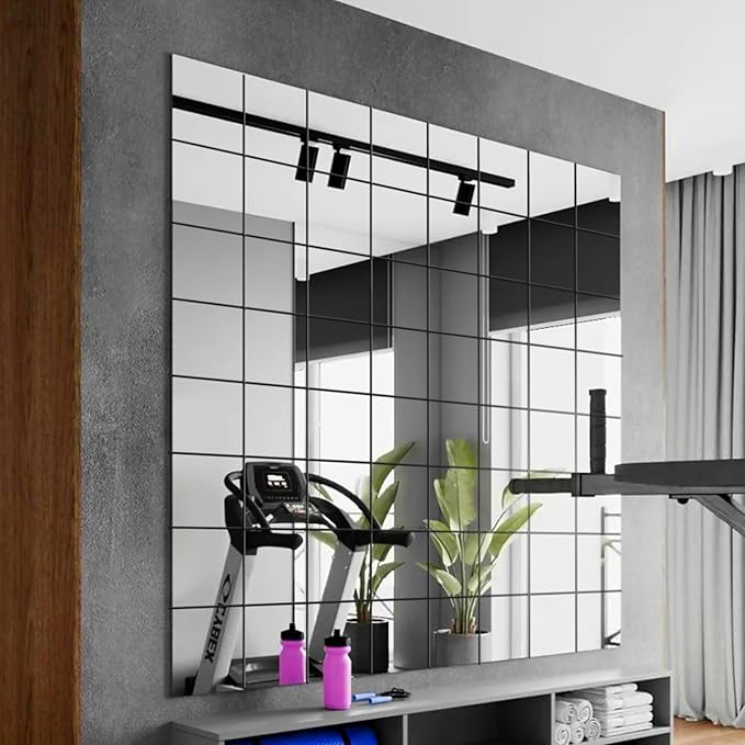 Glass Square Mirror Sheet for Wall Decor, 8 x 8 x 1Pcs Small Decorative Mirror Tray Candle Plates for Table Centerpieces, Wedding, DIY Project, Bathroom, Bedrooms, Home Decor