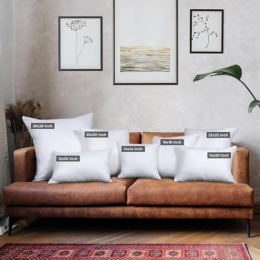 Utopia Bedding Throw Pillows (Set of 1, White) – 22 x 22 Inches Down Alternative Pillows for Bed, Sofa, and Couch - Fluffy Decorative Stuffer Pillow for Indoors & Outdoors
