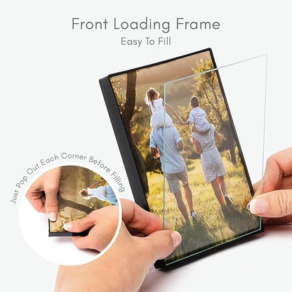 MANTELLO ESSENTIALS Picture Frames, 5x7 Picture Frame Buk, 6 Pack of Black Thin Frames, 5x7 Frame, Picture Frame Set of 6
