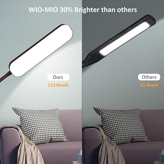 Wio-Mio Led Floor Lamps with 15w/1000lm Bright LED Floor Lamp with Stepless Adjustable 3000K-6000K Colors and Dimmer, Remote and Touch Control Reading Lamp, Adjustable Floor Lamp for Living Room