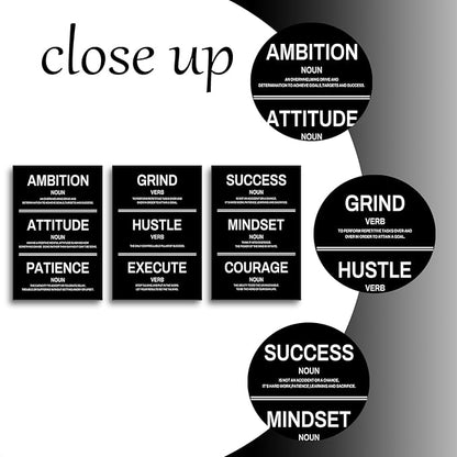 Inspirational Posters Ambition Execute Success Motivational Canvas Wall Art Inspiring Painting Prints Black Quotes Positive Picture for Living Room Bedroom Office Wall Decor Artwork [48''W x 24''H]