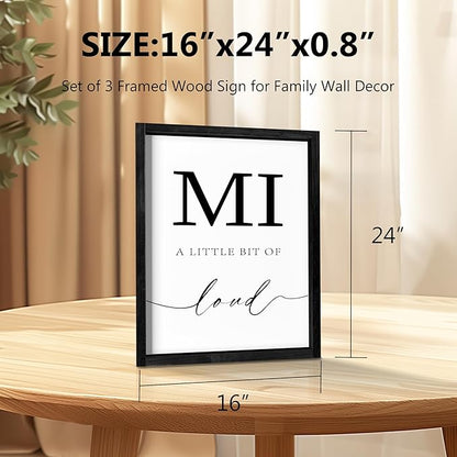 Heiple Family Wall Decor Framed Wooden Wall Sign for Home Decor Farmhouse Vintage Rustic Living Room Minimalist Family Wall Art (Black, 16"x24")