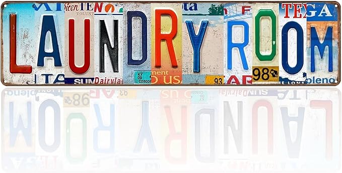 Laundry Room Signs Wall Decor - Laundry Sign for Laundry Room Decor 16x4 inch Laundry Rules Plaque