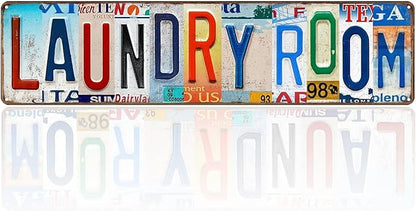 Laundry Room Signs Wall Decor - Laundry Sign for Laundry Room Decor 16x4 inch Laundry Rules Plaque