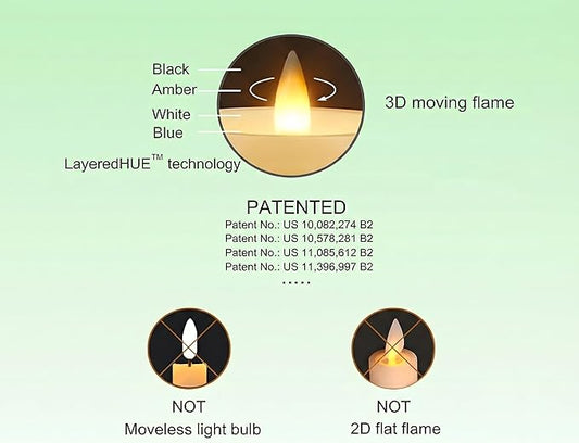 Flameless Taper Candles Flickering with Remote and Timer, 3D Moving Flame Taper Candle Battery Operated to 400 Hours, 9 Inch Window Candles, (Sage Green)