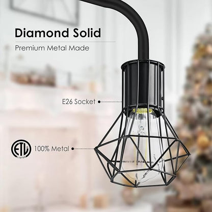 BoostArea Floor Lamp, Industrial Floor Lamp, Office Standing Lamp, E26 Socket, On/Off Footswitch, Whole Metal, Modern Small Simple Stand Up Lamp for Bedroom Living Room, Vintage, Mid Century