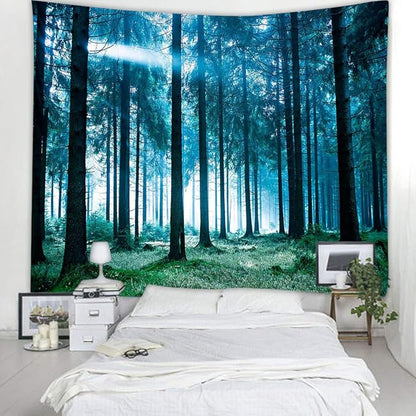 Llamazing Forest Nature Wall Tapestry - Living Room & Bedroom Decor - Magic Scenic Landscape