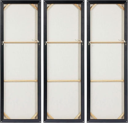 Empire Art Direct Abstract Wall Art Textured Hand Painted Canvas by Martin Edwards, Triptych, 60" x 20" each, Silver Ice