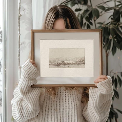uniro Neutral Wall Art for Home Decor, Farmhouse Landscape Sketch Wall Painting Canvas Prints, Rustic Nature Oil Painting, Antique Moody Neutral Landscape Aesthetic Wall Decor Vintage Art Pictures for Bedroom Bathroom Decor( 8" x 10"-UNFRAMED)