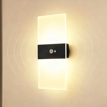 Motion Sensor Wall Light, Rechargeable LED Wall Sconce, Dimmable Magnetic Night Light, 3000K Warm White Wireless Lamp, Battery Powered Indoor Hallway Stairway Closet Bedroom,1-Pack