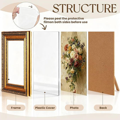 Novabright 8 Pcs Bronze Vintage Picture Frames Gallery Wall Frame Set Antique Collage Photo Decor for Wall Mounting or Tabletop Display Multi Sizes 8x10, 5x7, 4x6 for Gallery Living Room