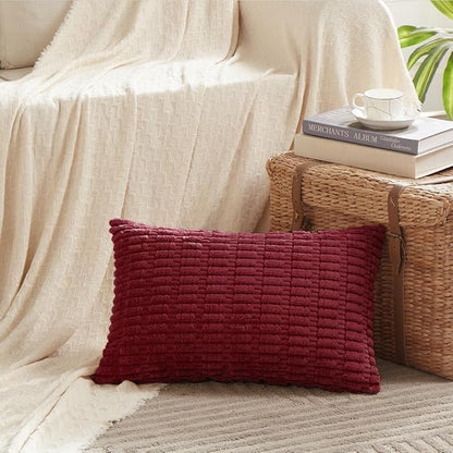 Fancy Homi 4 Packs Decorative Throw Pillow Covers for Living Room Couch Bed, Modern Farmhouse Boho Home Décor Accent Cushion Case, 20" x 12", Burgundy