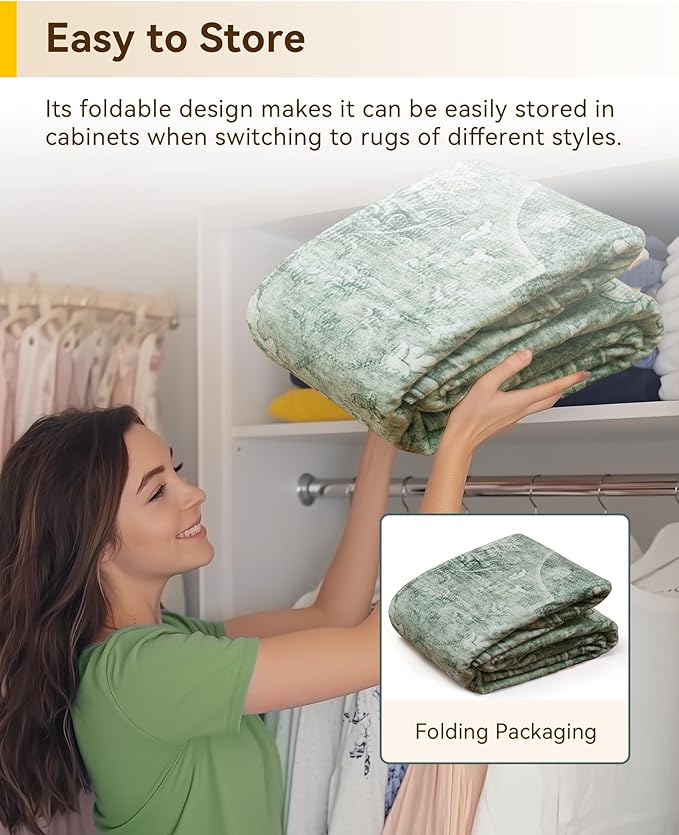 RELEANY Area Rugs 3'x12' Runner Rug Non Slip Washable for Kitchen Hallway Bedroom Beside Laundry Room Bathroom Rug, Floor Carpet, Dark Green Gray