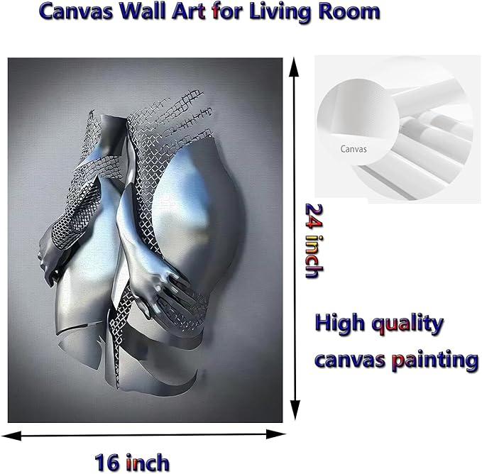 3D Wall Art Decor Artwork Figure Statue Modern Art Canvas Painting,Large Wall Art for Bathroom Bedroom Decoration