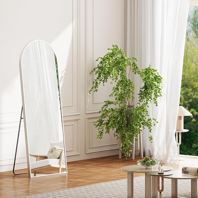 NEWBULIG Full Length Mirror, Full Body Floor Mirror with Aluminum Alloy Thin Frame, Wall or Standing Mirror for Bedroom, Living Room, Dressing Room