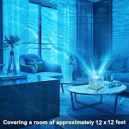 RICHMYC Ocean Wave Projector Light, 16 Colors Gradual Rotating Water Lamp with Remote Control, Beach Decor Sea Themed Northern Lights Projector for Office Bedroom Bar Restaurant(Plug in 4.7in)