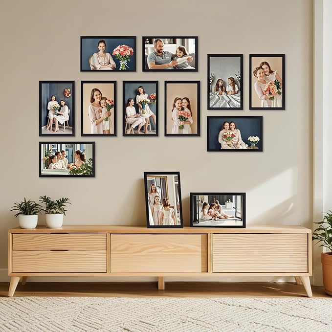 Giftgarden 8.5x14 Picture Frame Black, Multi 8.5 x 14 Photo Frames Bulk for Wall or Tabletop Display, 12 Pack