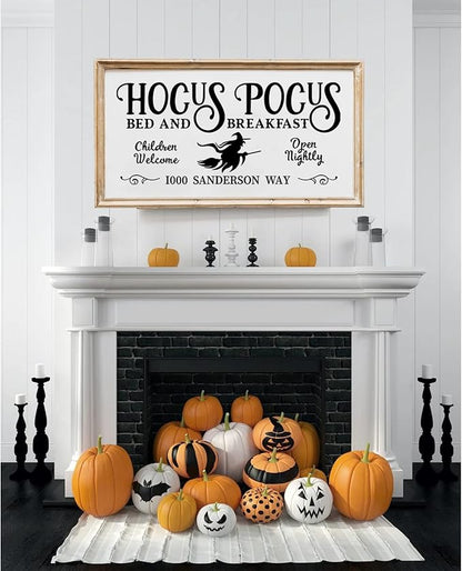 Pennclys Halloween Wall Art Prints Hocus Pocus Art Poster Halloween Canvas Pictures Wall Decor Vintage Farmhouse Artwork Painting for Bathroom Room Decoration 16x32 Inch (No Frame)