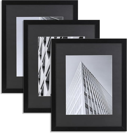 ELSKER&HOME 16x20 Picture Frame with mat for 11x14, Display 11x14 Photo with mat or 16x20 Poster frame without Mat Set of 3, Horizontal and Vertical Wall Mounting