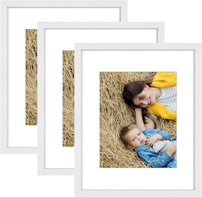 Golden State Art, 16x20 Picture Frame Set of 3 - Matted to 11x14 Photo - Engineered Wood Gallery Frame Set - Wall Mounting (White,3 Pack)