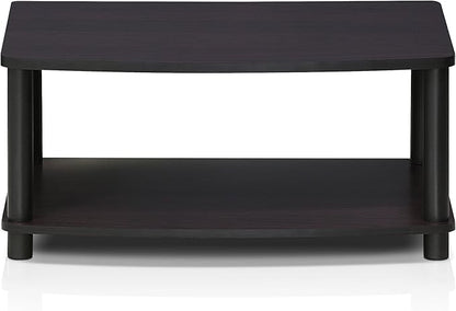 Furinno TURN-N-TUBE TV Riser Stand, 2-Tier Small Elevated No Tools TV Stand, TV Console for TV up to 32 inch, 15.8 x 23.8 x 11, for Living Room, Bedroom, Dark Walnut