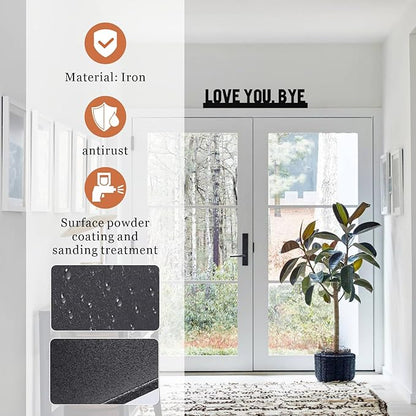 Love You Bye Sign, Metal Love You Bye Sign Above Door for Hallway Decor, You Bye Door Topper for Valentine's Gift