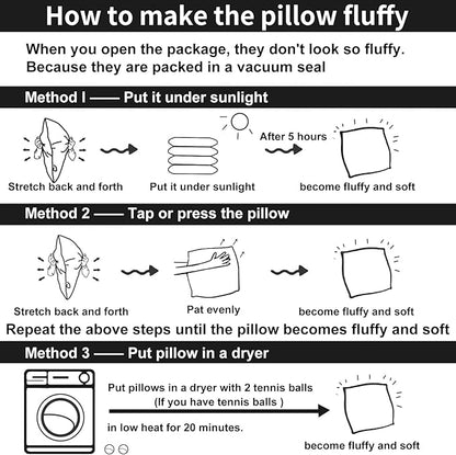 Throw Pillow Insert (Pack of 2, White), Goose Feather and Polyeser Throw Pillow for Decorative Cushion Bed Couch Sofa - Non-Deforming Over Time (12x20 Inch (Pack of 2))