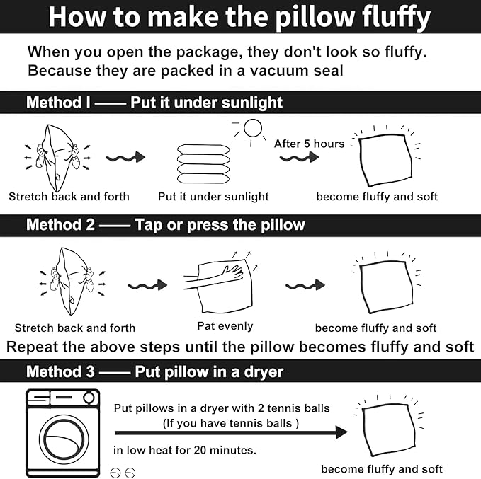 Throw Pillow Insert (Pack of 2, White), Goose Feather and Polyeser Throw Pillow for Decorative Cushion Bed Couch Sofa - Non-Deforming Over Time (20x20 Inch (Pack of 2))