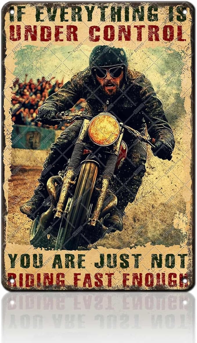Motorcycles Metal Sign Sometimes I Look Back On My Life I'm Seriously Impressed I'M Still Alive Tin Poster Home Garage Man Cave Bath Accessories Wall Decor 12x16 Inch