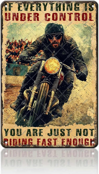 Motorcycles Metal Sign Sometimes I Look Back On My Life I'm Seriously Impressed I'M Still Alive Tin Poster Home Garage Man Cave Bath Accessories Wall Decor 12x16 Inch