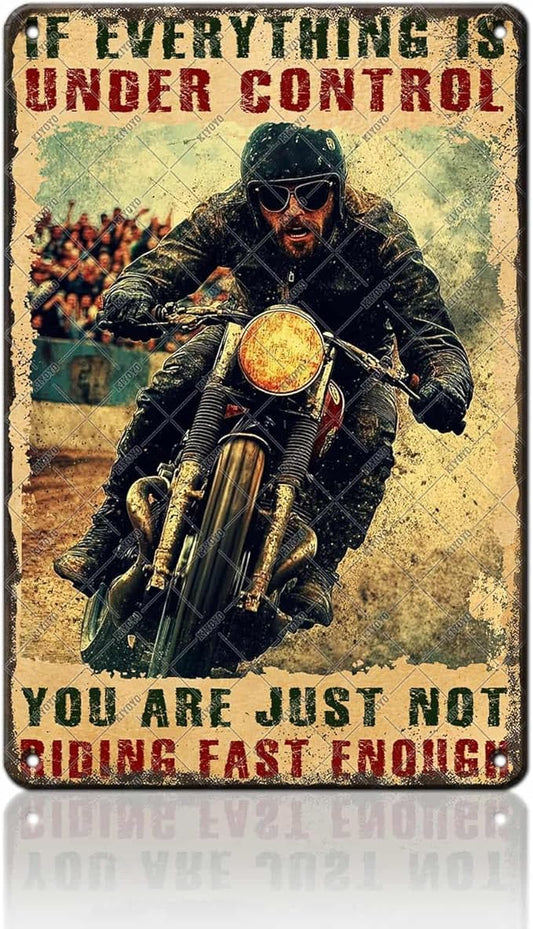 Motorcycles Metal Sign Sometimes I Look Back On My Life I'm Seriously Impressed I'M Still Alive Tin Poster Home Garage Man Cave Bath Accessories Wall Decor 12x16 Inch