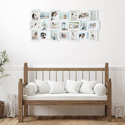 HELLO LAURA Photo Collage Frame 4x6 for Wall Decor - Family Picture Frames Gallery Display Multiple Photos - White