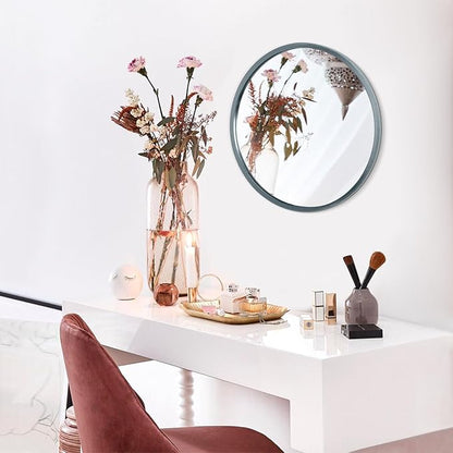 AOAOPQ Mirror for Wall Small Round Mirrors for Bathroom Entryway Living Room Hallway Bedroom Sapphire Turquoise Matte Frame Anti-Rust Hangs