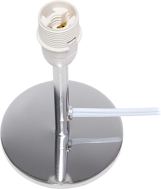 Simple Designs LT2061-BLK Mini Chrome Angled Fabric Shade Table Lamp, Black