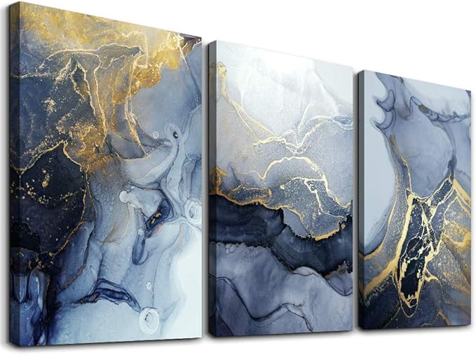 DZRWUBHS Abstract Wall Decor for Living Room Large Canvas Wall Art for Bedroom Abstract Ink Wall Painting Artworks Hang Pictures for Office Decoration Home Decor Posters Art 16x24 inch 3 Piece