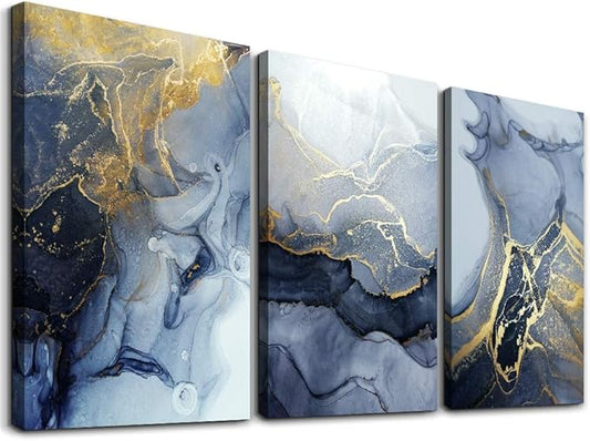 DZRWUBHS Abstract Wall Decor for Living Room Large Canvas Wall Art for Bedroom Abstract Ink Wall Painting Artworks Hang Pictures for Office Decoration Home Decor Posters Art 16x24 inch 3 Piece